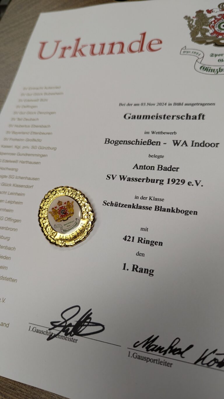 Gaumeisterschaft Bogen WA Halle 2025